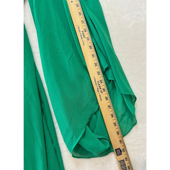 Meghan Los Angeles Sunset Dress Size XL Emerald Handkerchief Hem Kimono Sleeves - Picture 12 of 16